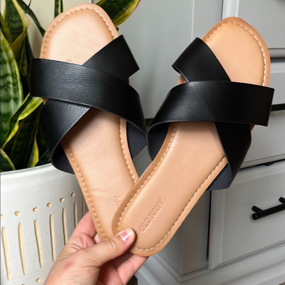 Criss-Cross Faux-Leather Sandals for Women